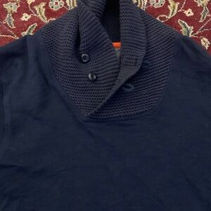 SPERRY Hvy Cotton Midnight Blue Cowl Neck Sweater